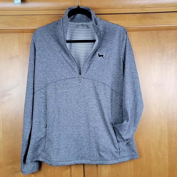 Kate Lord Grey Quarter Zip Pullover Athletic Jacket Dog Logo - L - Picture 2 of 7